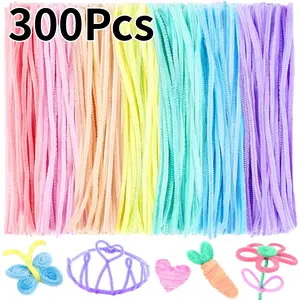 300Pcs Pipe Cleaners Chenille Stem,Pipe Cleaner Crafts,Craft Supplies Bulk for DIY Arts Crafts Project,7Colors