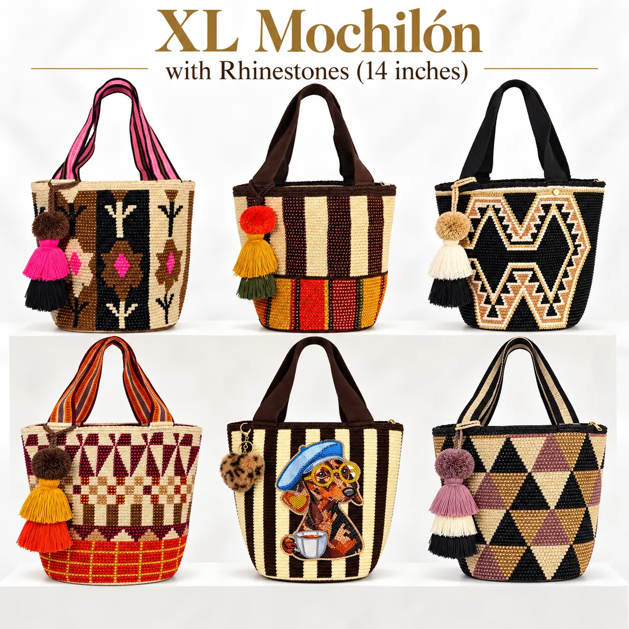 XL WAYUU BEADED MOCHILA BAG