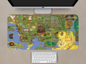 Old School RuneScape World Map Gaming Desk Mat, RuneScape Inspired Mouse Pad, OSRS Fantasy RPG Desk Decor, Jagex Gamer Desk Pad, MMO, Gift for Gamer