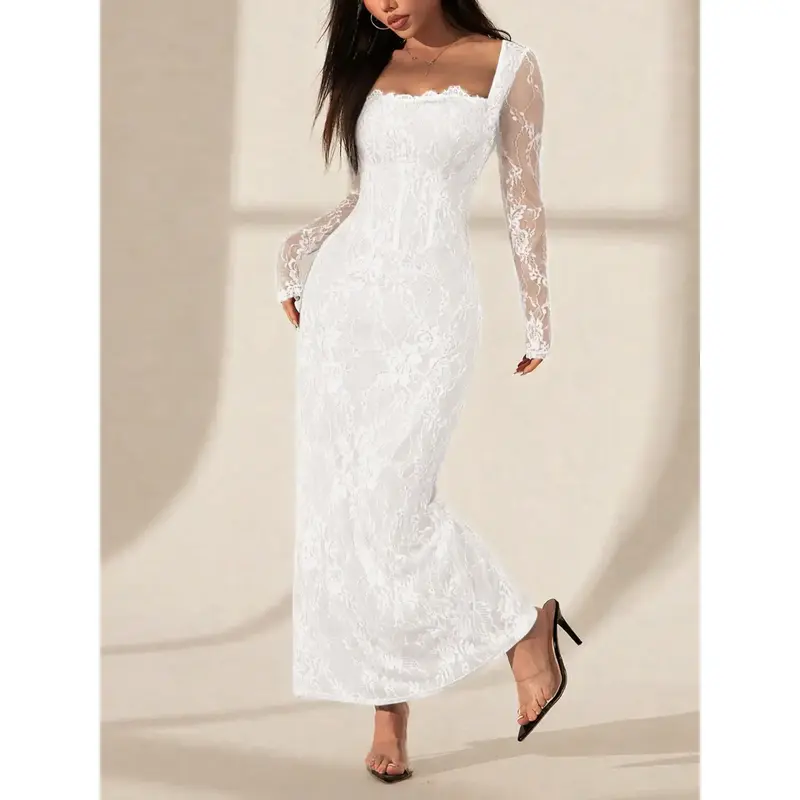 sachin and babi light blue dress White Linen Maxi Dress with Long Sleeves & Pockets main image 1