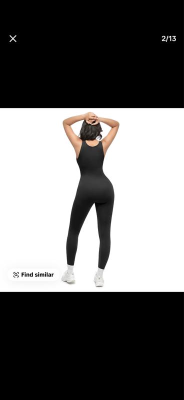￼ Shapellx Deep V Shapewear with Chest Support Breathable High-Waisted Tummy Control Jumpsuit
