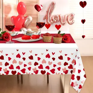 Valentines Day Tablecloths for Party, Red Table Cover for Anniversary Engagement Wedding,Birthday Decor