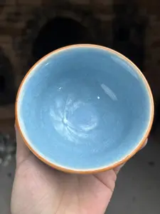 Blue Crackle Glaze Jianzhan Cup Ceramic Unique Artisanal Design for Stylish Beverage Serving Artistic Tableware Enthusiasts