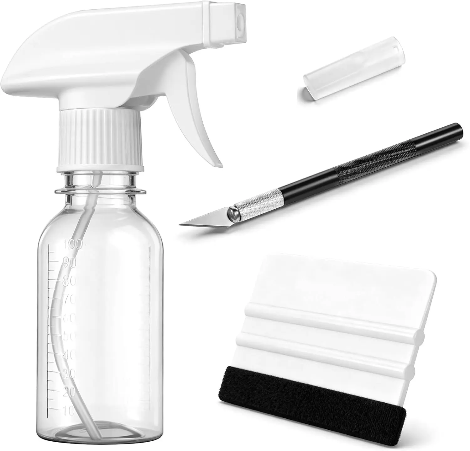 3 Pcs Window Tint Kit Window Privacy Film Installation Tools Windows Film Installation Kit for Car & Glass Easy to Apply Glass Windows Tint Kits Include Carving Knife Felt Squeegee 100ML Spray Bottle
