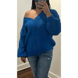 Oversized Sweater Cardigan - Royal Blue