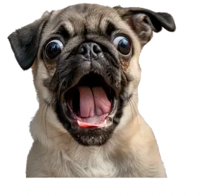 Funny 3D Pug Dog Car Decal Sticker - Hilarious Dog Auto Accessories Peel and Stick - Perfect Warning Decal for Window Bumper Side Mirror