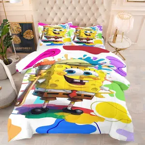Spongebob Squarepants Comforter Set, Soft And Durable Bedding Set, Includes 1 Comforter And 1 Or 2 Pillowcases, Suitable For Children And Adults Daily Holiday Birthday Gifts Bedroom Decorations