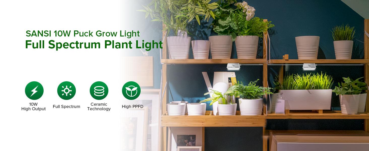 SANSI LED Puck Grow Light, 10W (150 Watt Equiv) Full Spectrum 2