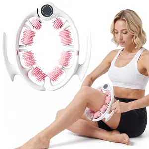 Merach Manual Push-Pull Roller Relaxing Deep Tissue Massage Cellulite Massage Tool Ring for Thigh Calf & Waist Foam Roller for Daily Stretching & Recovery Body Care Pink Summervibes