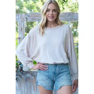 Hailey & Co Rib and Two Tone Knit Mixed Top