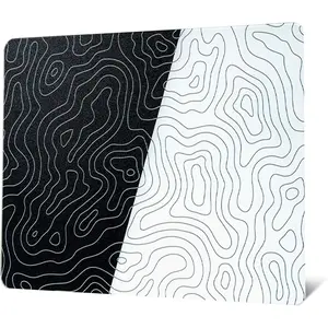 XVX Glass Mousepad for Gaming, Topographic Hard Gaming  pad, Professional Large  Mat 410mm*310mm, Special Glass Surface with Improved Precision and Speed