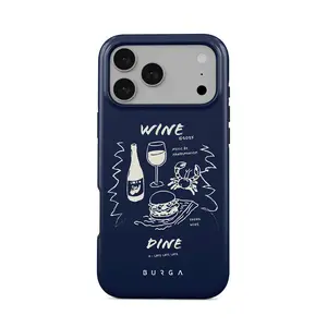 BURGA iPhone Case | Wine & Dine | For iPhone 17 Pro Max, 16 15 14 13 12 11 Series | MagSafe Aesthetic Phone Case | Gradient Phone Case | Trendy 2026 Phone Case | Shockproof & Waterproof Protection | Gift for Her and Love
