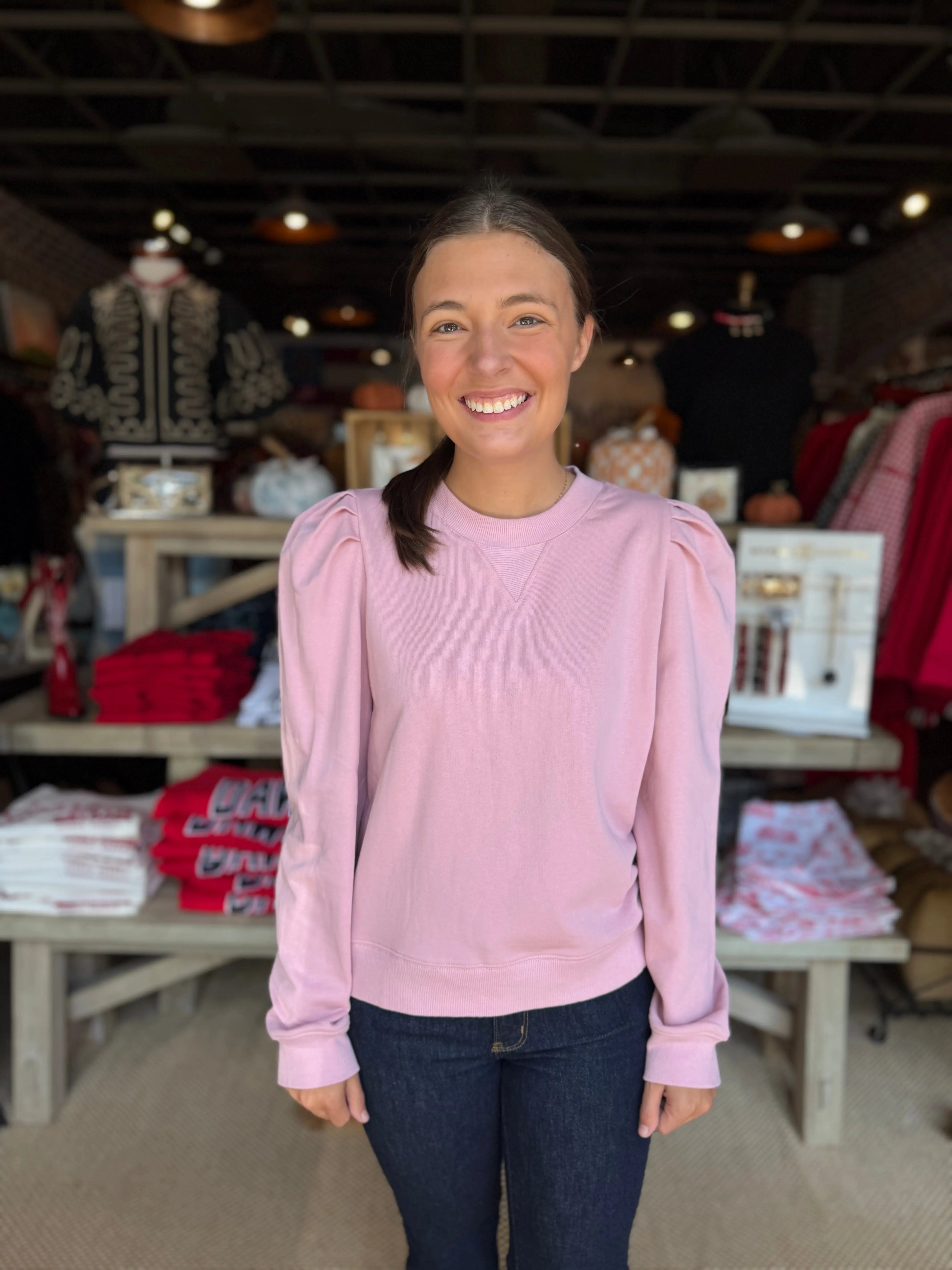Long Sleeve Puff Sweatshirt