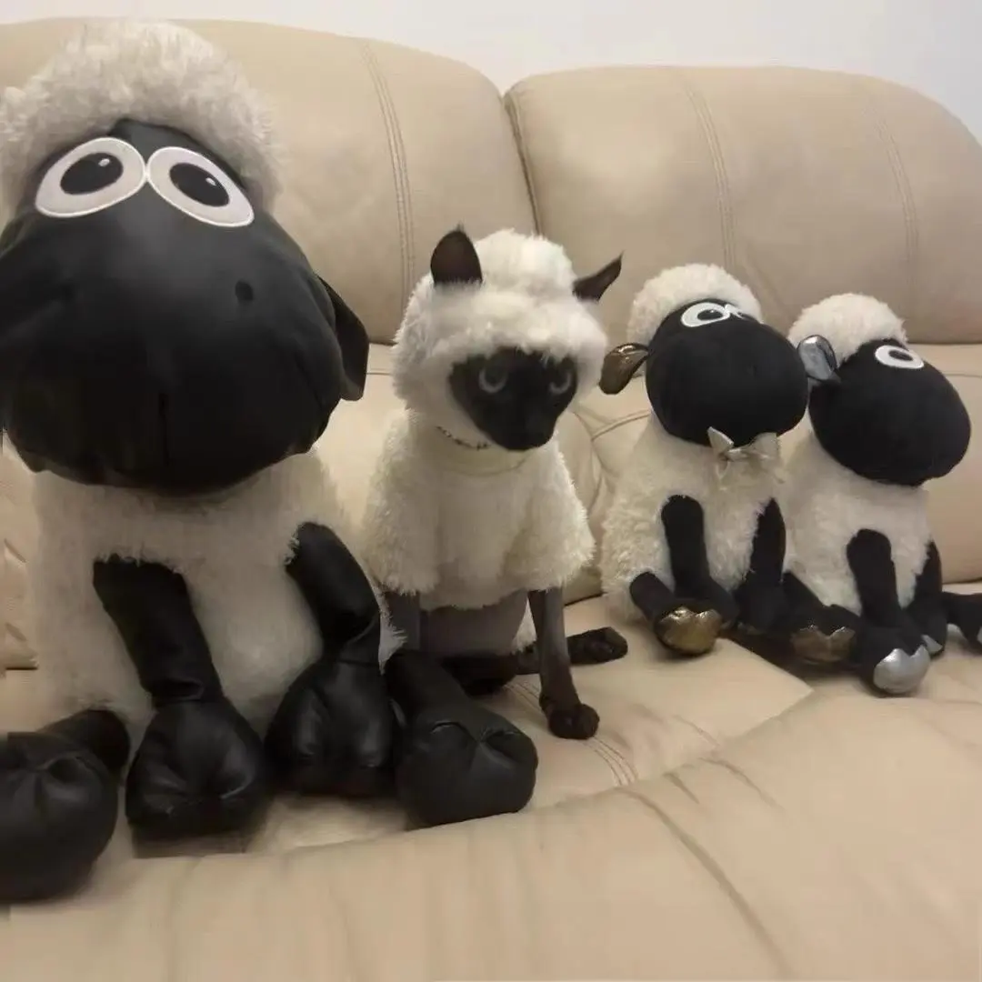 Lamb-shaped Cat Costume Four-legged Outfit, Cute Design, Role Play, Suitable for Small to Medium-sized Cats Pet Clothing