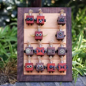 Wooden Robot Car Diffuser Essential Oils Industrial Style Mechanic Robot Aroma Diffuser Handmade Gift For Steampunk Fan Car Accessory Gift