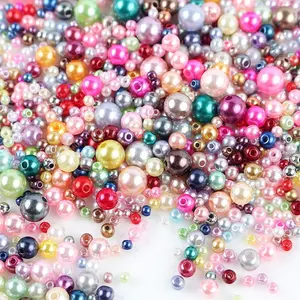 ABS  3/4/5/6/8mm Assorted Colors Round Loose Spacer Beads with Hole for DIY   Making Necklaces Bracelets Earrings Rings Accessories 1700 count