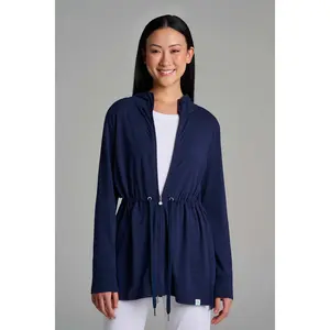 Women's Waterfront Hoodie with Adjustable Waist | Navy