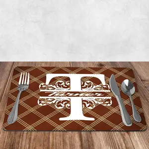 Custom Placemats | Personalized Dining and Serving | Brown Argyle