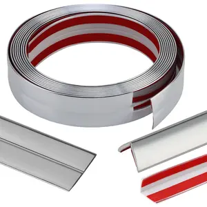 Silver 22 Feet Flexible Inside & Outside Corner Trim Molding, Peel and Stick Molding Trim for Walls, Corner Trim molding, Wall Corner Protector Waterproof Wood