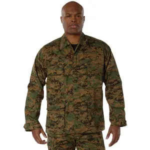 Mens Woodland Digital Camouflage Military BDU Shirt Uniform Army Coat Fatigues
