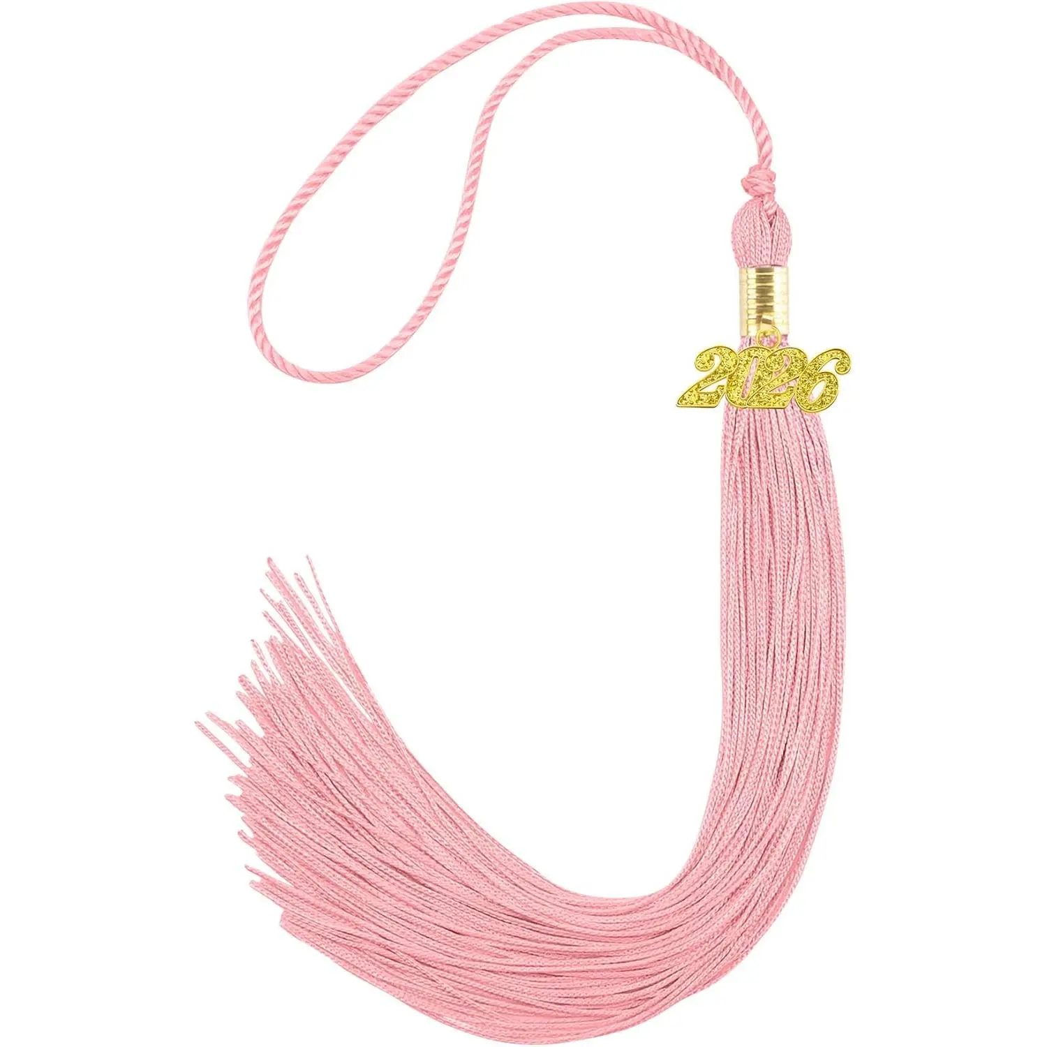 2026 Graduation Tassel - Festive Grad Decorative Memorabilia with 2026 Gold Date Charms, Loop Accent for Confident Grads, White Graduation Cap Hat Decoration