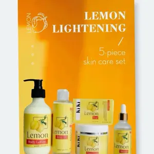 Lemon Body Care Set - 5-Piece Skin Care Set with Comfort Cosmetic Packaging