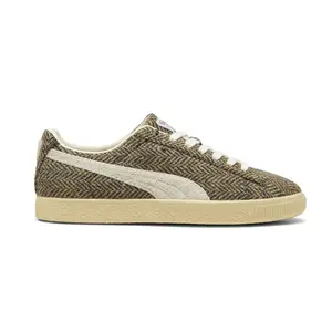 PUMA Mens Clyde Harris Tweed Lace Up Sneakers Shoes Casual - Beige