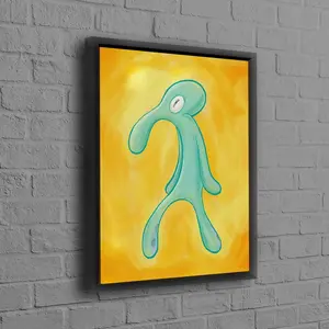 Squidward Painting Print, Abstract Wall Art, Squidward Poster, Modern 3D, Bold And Brash Print, Luxury Poster (UNFRAMED)