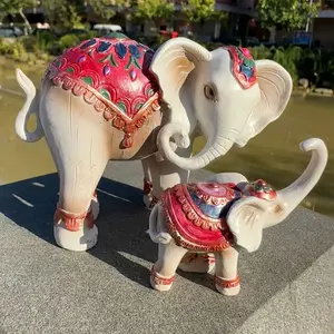 2 pieces of mother-son heart-shaped elephant decorative resin statue handicrafts, outdoor garden bookshelf, home living room, bedroom, office cabinet decoration, room table, entrance hall decoration, Christmas, Valentine's Day, New Year, Easter, Mother's