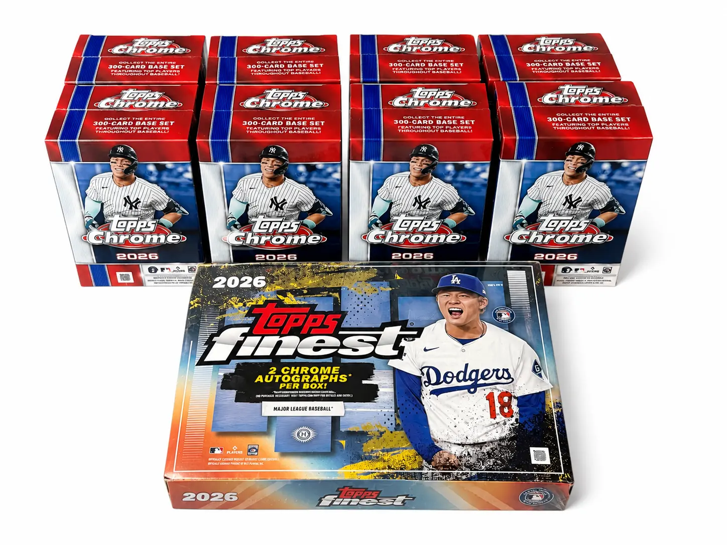 BREAK- (1) 2026 Topps Finest Hobby Box (8) 2026 Topps Chrome Baseball Blaster Box Break- Pick Your Team