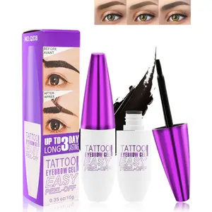 Easy Peel-Off Eyebrow Gel- Waterproof & Sweatproof, Tattoo Eyebrow Gel Easy Peel Off,For All Skin Types