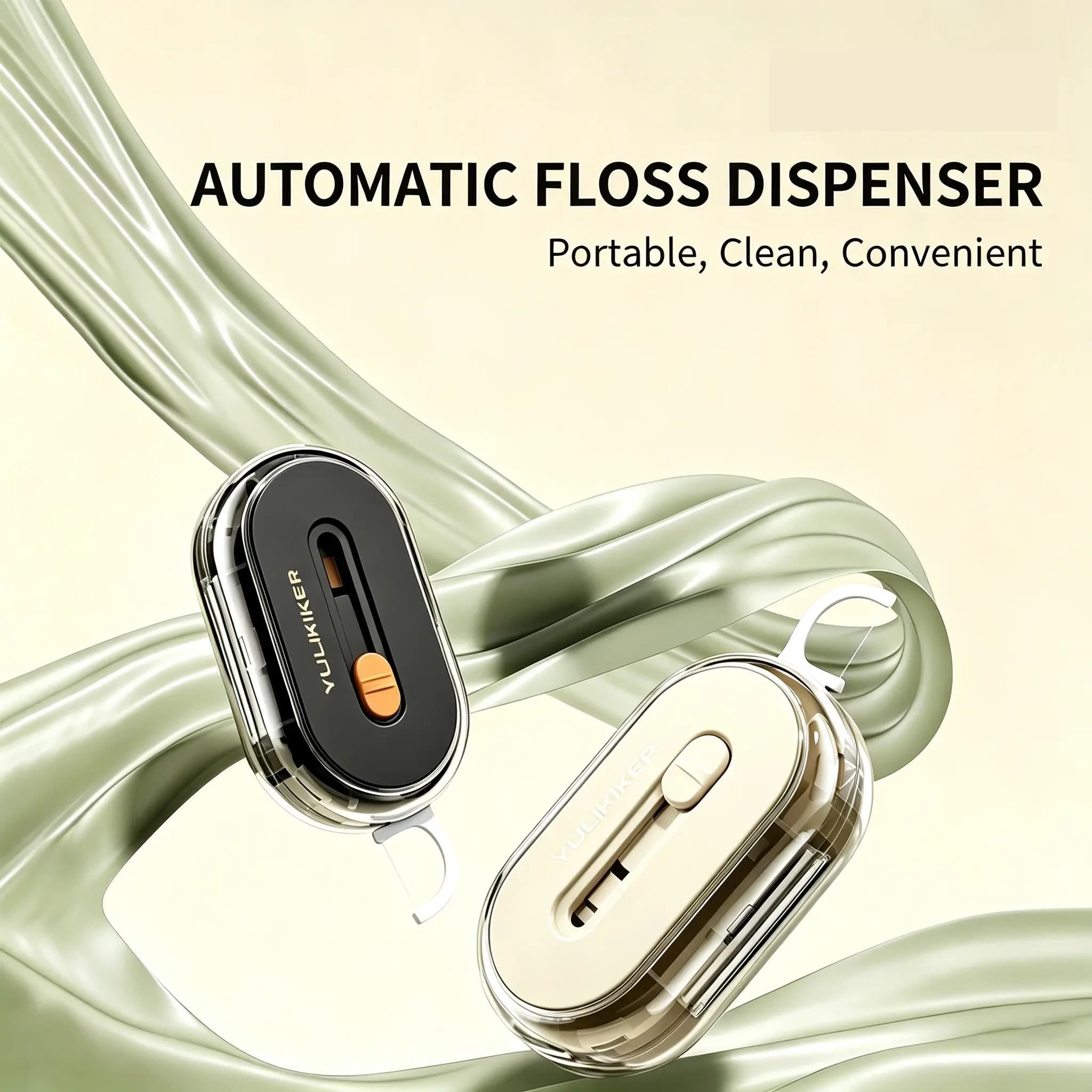 Automatic Floss Pick Dispenser, Portable Pocket Dental Floss Case, Refillable Travel Floss Holder, Touch-Free Sanitary Floss Container