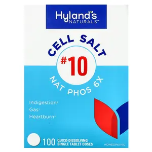 Hyland's Naturals Cell Salt #10, Nat Phos 6X, 100 Quick-Dissolving Single Tablet Doses
