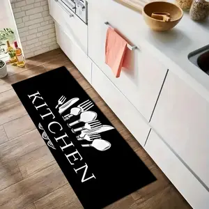 1 Pc Soft Kitchen Mat, Non-slip Floor Mat, Washable Kitchen Rugs, Entrance Door Mat, Kitchen Living Room Bathroom Absorbent Floor Mat, Kitchen Area Rug, Decorative Rug Mat, Water Absorbing Mat