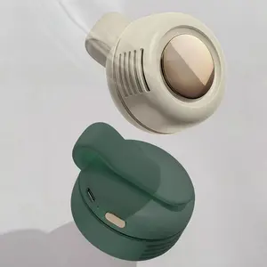 Portable small fan button type，Small lazy hand-held leafless rechargeable electric fan with hanging neck，Summer fan, suitable for gifts.
