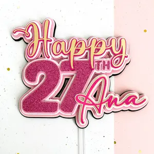Custom name and age 3D Cake Topper, Bithday Party, Shaker Topper, Cake decoration