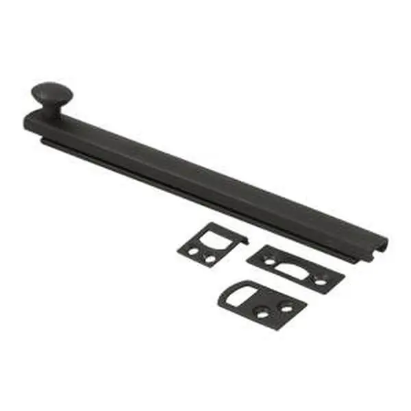 212 MAIN 6 in. Heavy-Duty Solid Brass Surface Bolt, Contemporary Design, Weatherproof Oil-Rubbed Bronze Finish, Concealed Screw Mount, Improve Security, Long-Lasting, Surface-Mount