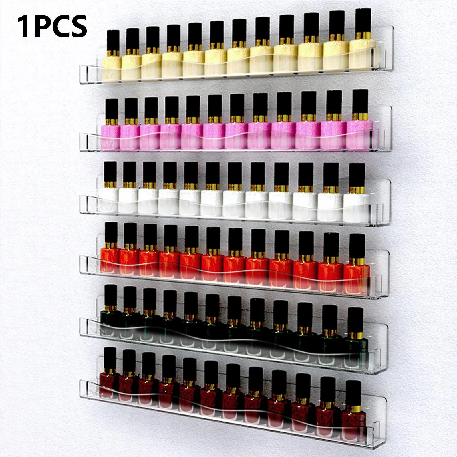 Clear Acrylic Nail Polish Display Rack, 1 Piece Wall Mounted Nail Polish Shelf, Nail Supplies Organizer for Home, Salon & Retailer, Cosmetic Display Stand, Acrylic Cosmetic Holder, Acrylic Display Risers