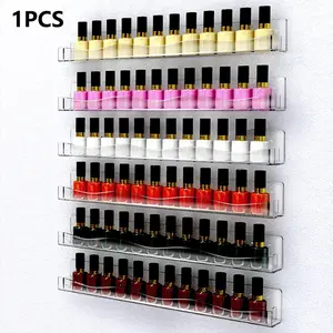 Clear Acrylic Nail Polish Display Rack, 1 Piece Wall Mounted Nail Polish Shelf, Nail Supplies Organizer for Home, Salon & Retailer