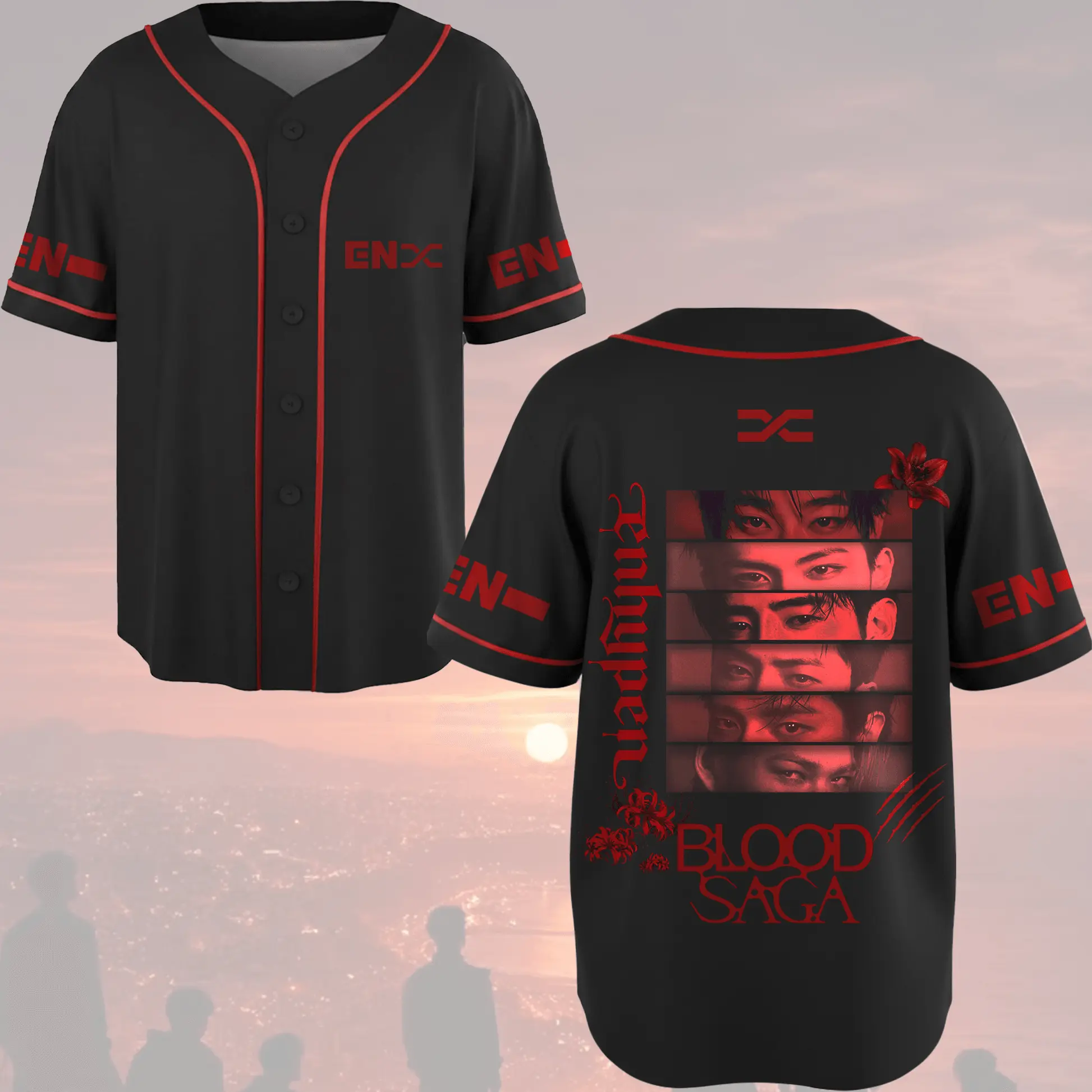 Kpop Boy Band Concert Outfit Baseball Jersey, Kpop Streetwear Croptop, Engene World Tour Merch Custom Kpop Jersey, Oversized Y2K Concert Top