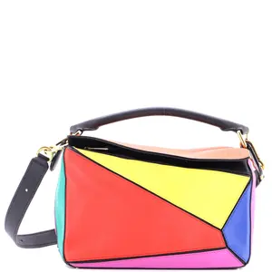 Pre-owned Loewe Leather Top Handle Bags Puzzle Bag Small by Rebag