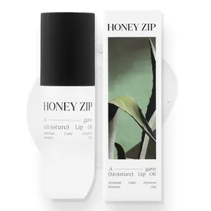 HONEY ZIP Moisturizing Lip Oil – Hydrating & Plumping Lip Treatment with Agave Extract, Camellia Seed Oil, Argan Oil & Fermented Oil Complex | Glossy Soft Lips Care