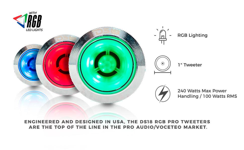 2.3" Neodymium Super Bullet Tweeter 1" Titanium Voice Coil with RGB LED Lights