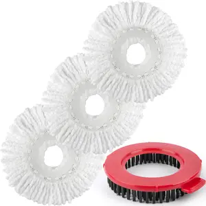 MXZONE  Spin Mop Replacement Head for Hurrica, Mopnad, Cassabel & Other 360 Spin Mop Systems - Reusable Microfiber Refills for Easy Cleaning Grime Windows Plastic mop