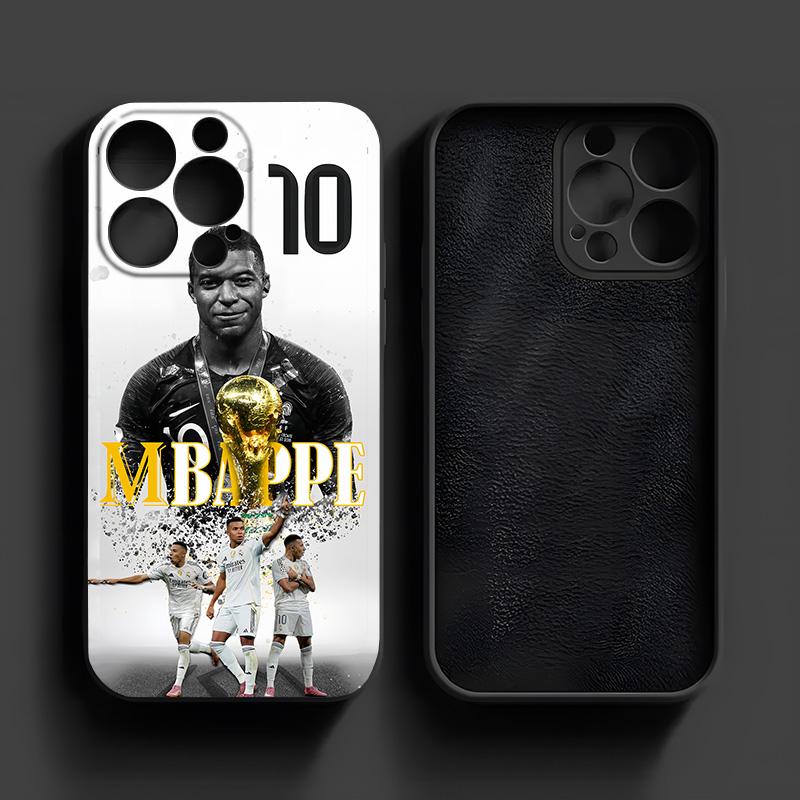 Mbappe pattern High-quality Phone Cases For iphone 16 15 14 13 12 11 X XS PRO PLUS MAX Soft Silicone TPU With flannel Shockproof Full Protection Anti-Drop Shell Cover Football Protective Smartphone