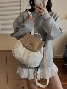 Women's Lightweight Casual Backpack, Drawstring Closure Bag for Students & Daily Use, Perfect for Travel & Commuting