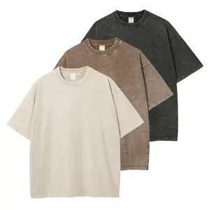 3-Piece Women's Loose Fit T-Shirt Set, Acid Washed Cotton Crew Neck Short Sleeve Summer Unisex Casual Loose Fit Solid Color Street Style Comfortable Top Basic Women's Solid Color T-Shirt