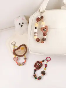 Felt Cookie Bear Ornament, Fashionable Holiday Party Bag Accessory, Heart Pattern Design, Ideal for Bags & Clothing Decorations