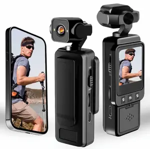Portable video camera featuring 1080P HD resolution, a 1.54-inch rotatable screen, built-in WiFi hotspot, loop recording, full-color night vision, and 6x zoom—an action camera ideal for outdoor sports and travel.