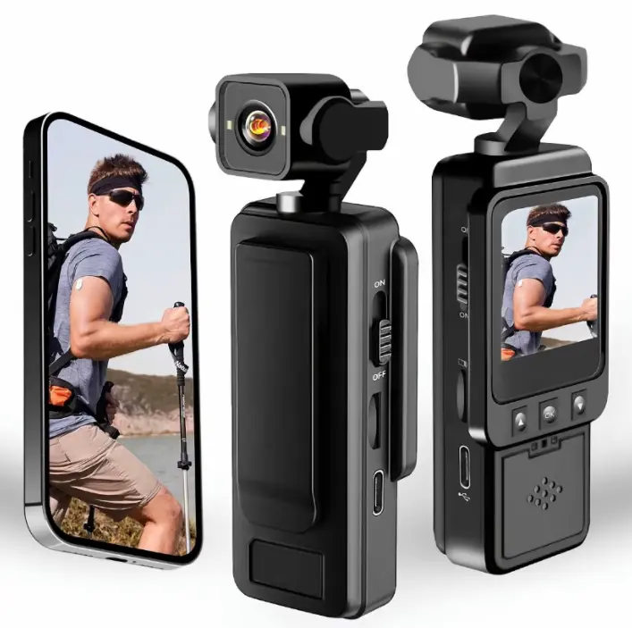 Premium Handheld Portable Camcorder - 1080P HD Vlogging Camera, 1.54-in Rotatable Screen, Hotspot Portable WiFi, Loop Recording, Full-Color Night Vision, 6x Zoom, Micro SD Compatible, for Outdoor Sports